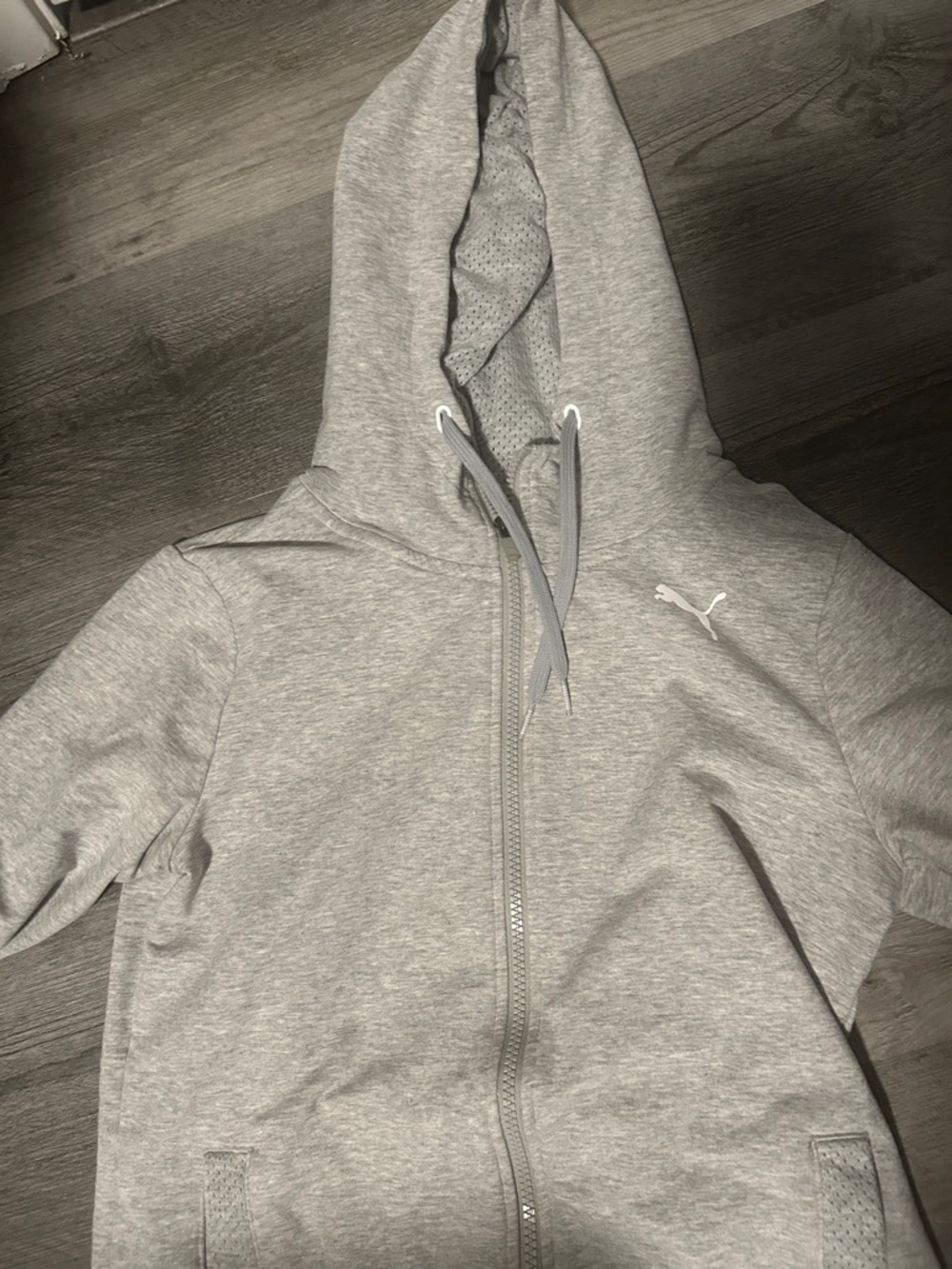 Puma Gray Full-Zip Kids Hoodie